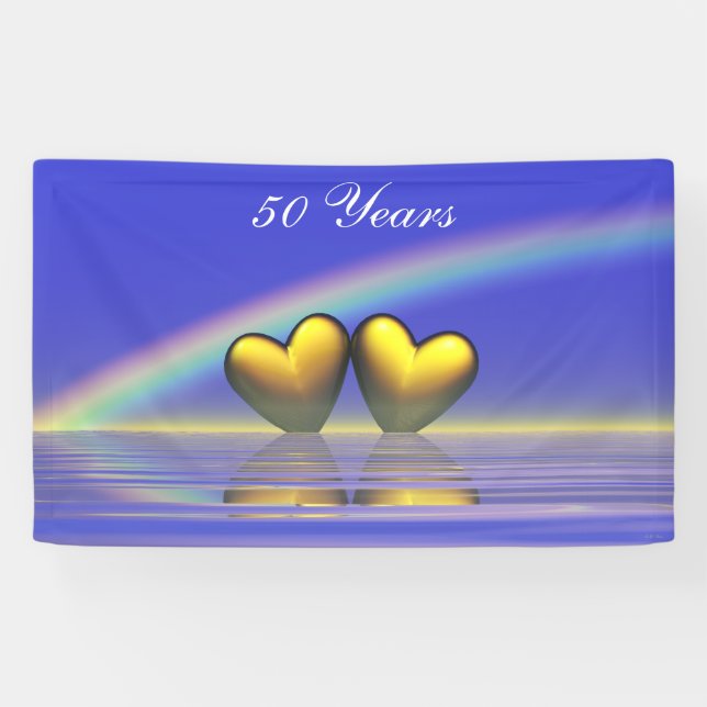 50th Anniversary Golden Hearts Banner (Horizontal)