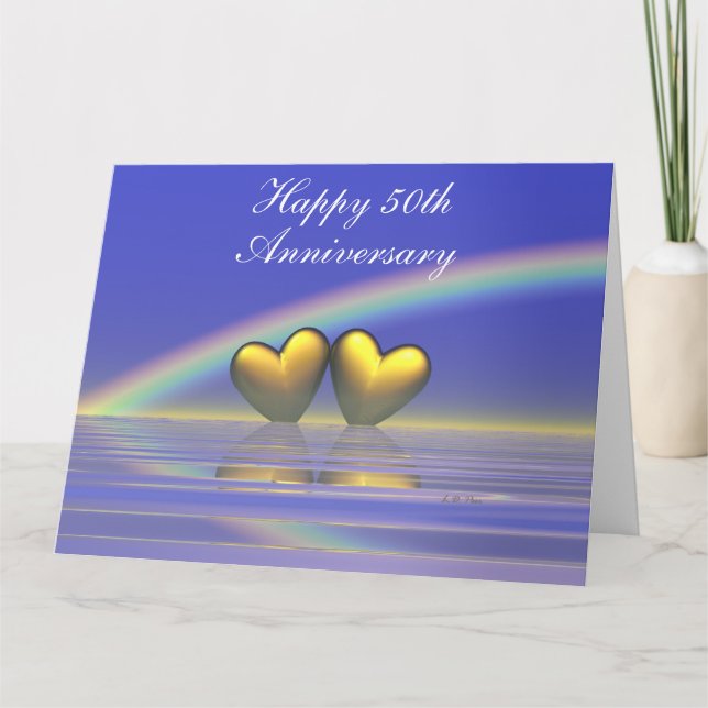 50th Anniversary Golden Hearts Card (Front)