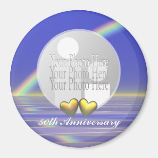 50th Anniversary Golden Hearts (photo frame) Magnet