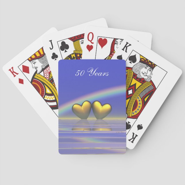 50th Anniversary Golden Hearts Playing Cards (Back)
