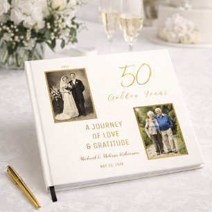 50th Anniversary Guest Book – Ivory & Gold