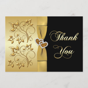 50th Anniversary Hearts 2 PHOTO Thank You Card