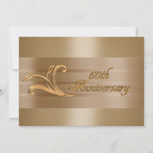 50th anniversary invitation gold