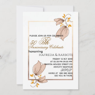 50th Anniversary Invitation, Greenery Wedding Anni Holiday Card