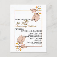 50th Anniversary Invitation, Greenery Wedding Anni