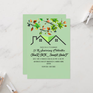 50th Anniversary Invitation, Greenery Wedding Anni Invitation