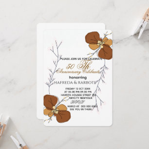 50th Anniversary Invitation, Greenery Wedding Anni Invitation