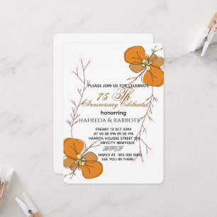 50th Anniversary Invitation, Greenery Wedding Anni Invitation