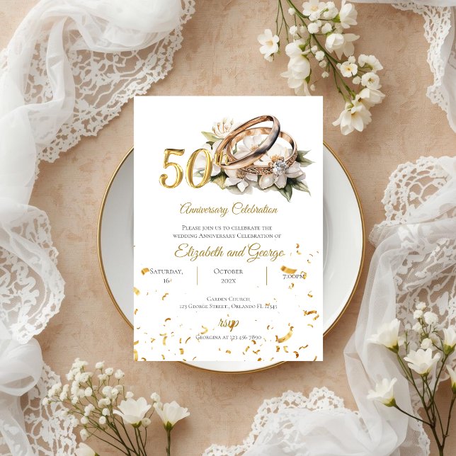 50th anniversary invitation With Rings (Creator Uploaded)