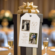 50th Anniversary Ivory and Gold Favour Tag 