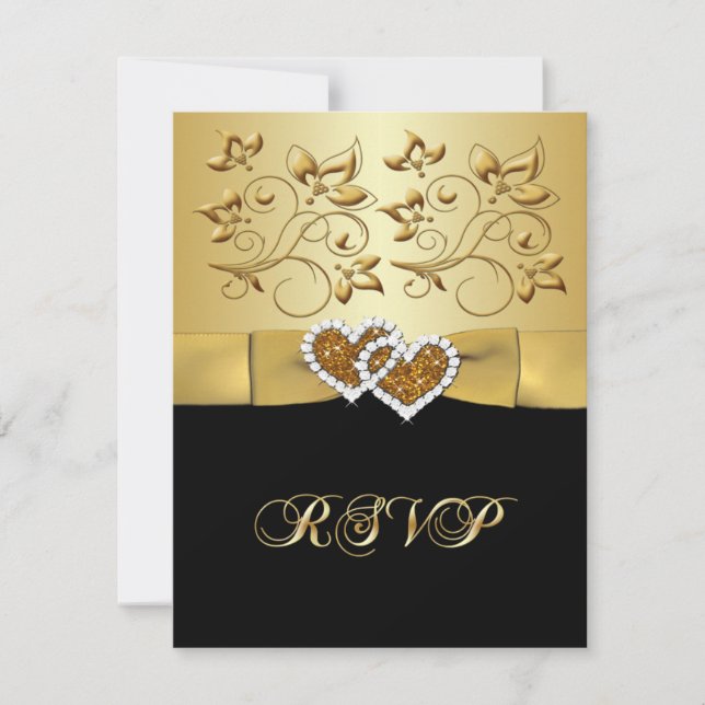 50th Anniversary Joined Hearts 2 Wedding RSVP (Front)