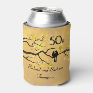 50th Anniversary Lovebirds Personalized Can Cooler