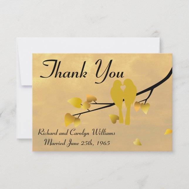 50th Anniversary Lovebirds Thank You (Front)