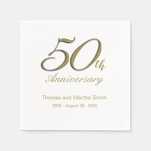 50th Anniversary Napkins Personalized (Front)