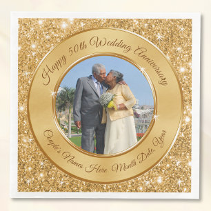 50th Anniversary Napkins, Personalized and Photo Napkin