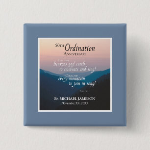 50th Anniversary of Ordination Congratulations 2 Inch Square Button