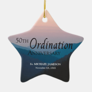50th Anniversary of Ordination Congratulations Ceramic Ornament