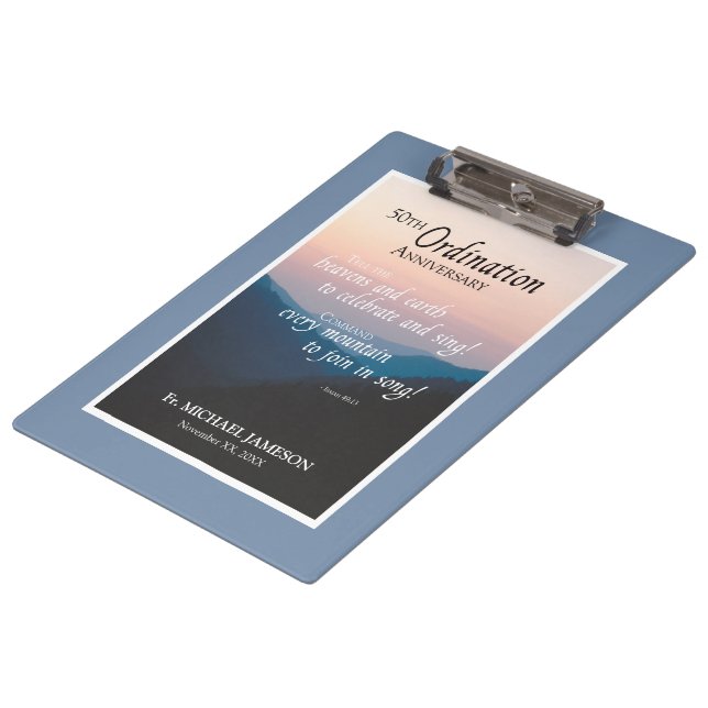 50th Anniversary of Ordination Congratulations Clipboard (Angled)