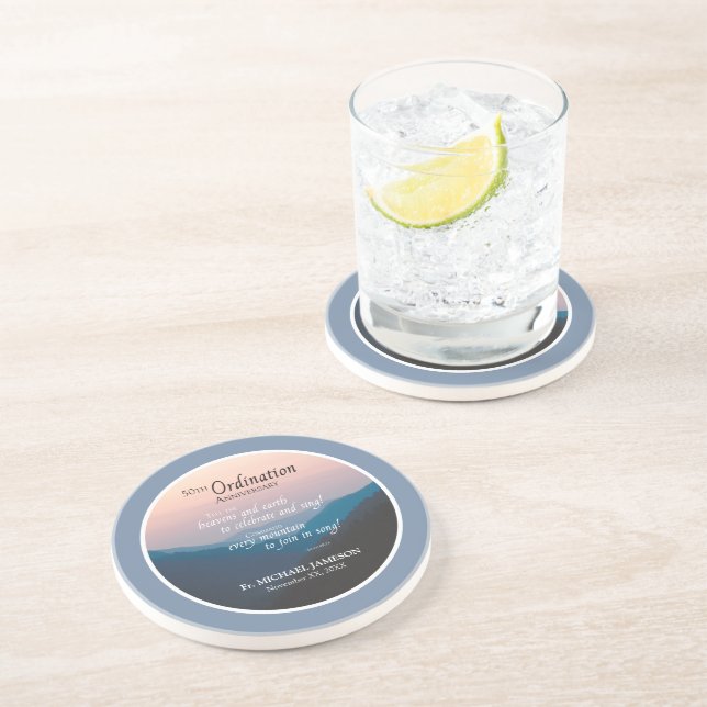 50th Anniversary of Ordination Congratulations Coaster (Side)