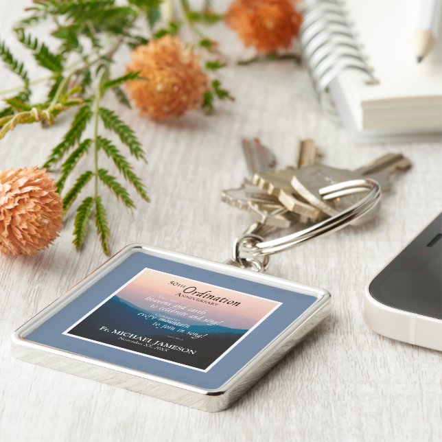 50th Anniversary of Ordination Congratulations Keychain (Side)