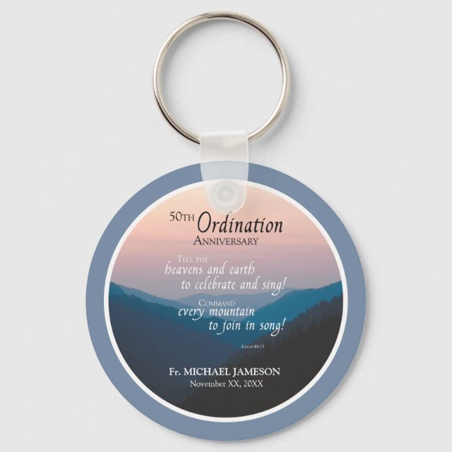 50th Anniversary of Ordination Congratulations Keychain (Front)