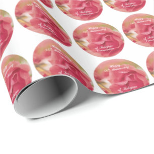50th Anniversary of Religious Consecration Pink Ro Wrapping Paper
