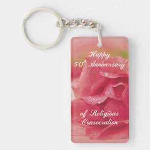 50th Anniversary of Religious Consecration Rose Keychain