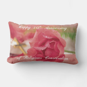 50th Anniversary of Religious Consecration Rose Lumbar Pillow