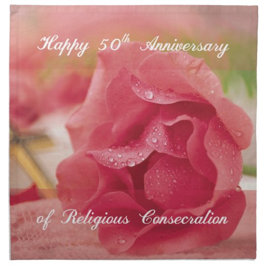 50th Anniversary of Religious Consecration Rose Napkin