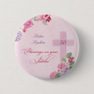 50th Anniversary of Religious Life Catholic Nun 2 Inch Round Button