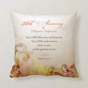 50th Anniversary of Religious Profession, Nun Throw Pillow