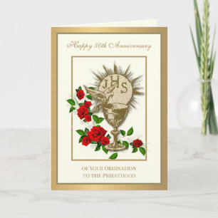 50th Anniversary Ordination Chalice Elegant Card