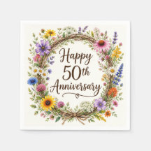 50th Anniversary Paper Napkins, 50 Years Wedding