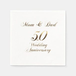 50th Anniversary Parents Golden Wedding Napkin