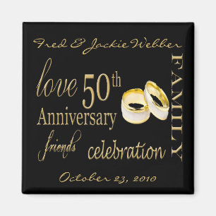 50th Anniversary Party Favour - Easy to Personaliz Magnet