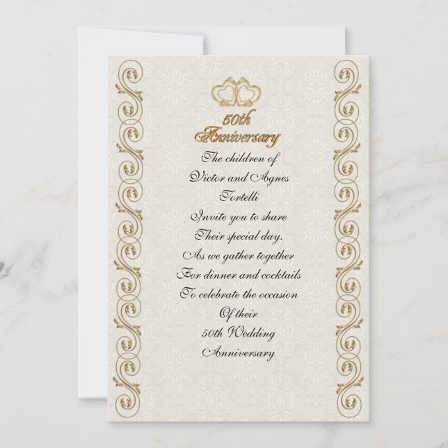 50th anniversary party for parents invitation (Front)