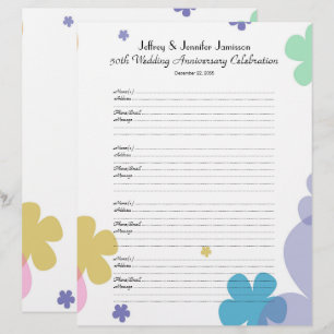 50th Anniversary Party Guest Book Sign-In Page