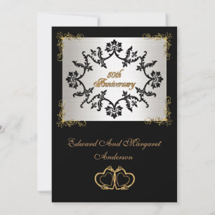 50th Anniversary party invitation black and whit..