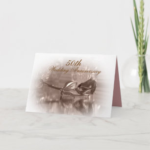 50th anniversary party invitation gold rose