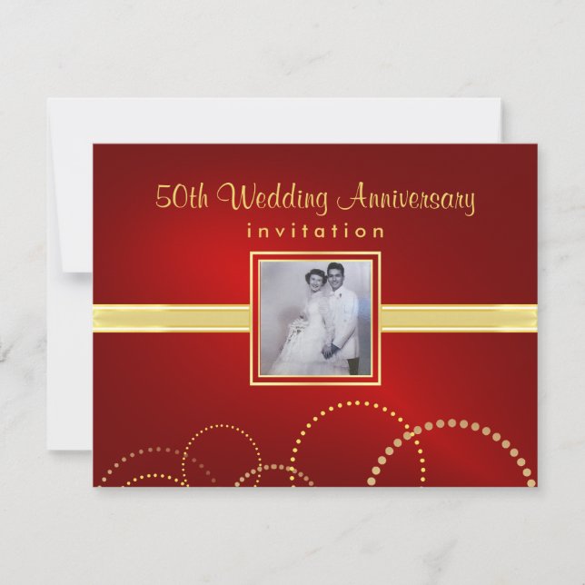 50th Anniversary Party Invitations Photo Optional (Front)