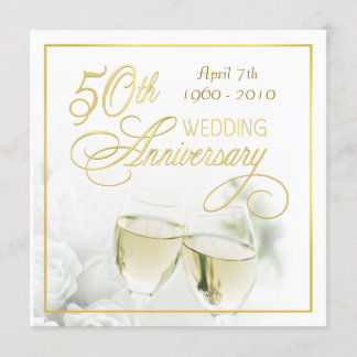 50th Anniversary Party Invitations - Square
