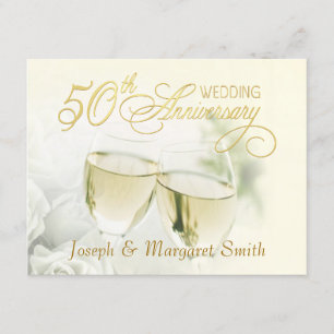 50th Anniversary Party - Ivory RSVP Reply Cards