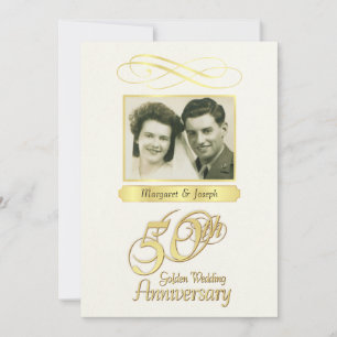 50th Anniversary Party Photo Invitations