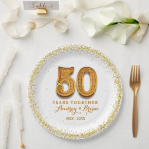 50th Anniversary Personalized Paper Plate