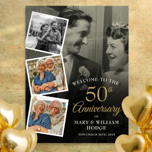 50th Anniversary Photo Collage Welcome Sign