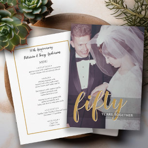 50th Anniversary Photo with 4 Section Dinner Menu