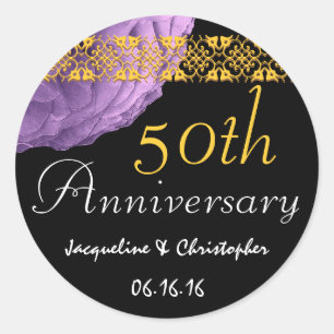 50th Anniversary PURPLE Rose Sticker