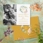 50th Anniversary Rose Garland Save the Date Photo Announcement Postcard<br><div class="desc">Featuring a beautiful rose garland,  you can personalize with your special photo and fifty years golden anniversary save the date information in chic lettering. Designed by Thisisnotme©</div>