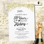 50th Anniversary Surprise Party Gold Confetti Invitation<br><div class="desc">It's a surprise party 50 YEARS IN THE MAKING for the special 50th wedding anniversary couple! The title design integrates the couple's wedding year. Faux gold confetti borders the top of the invitation. ASSISTANCE: For help with design modification or personalization, colour change, resizing, transferring the design to another product or...</div>