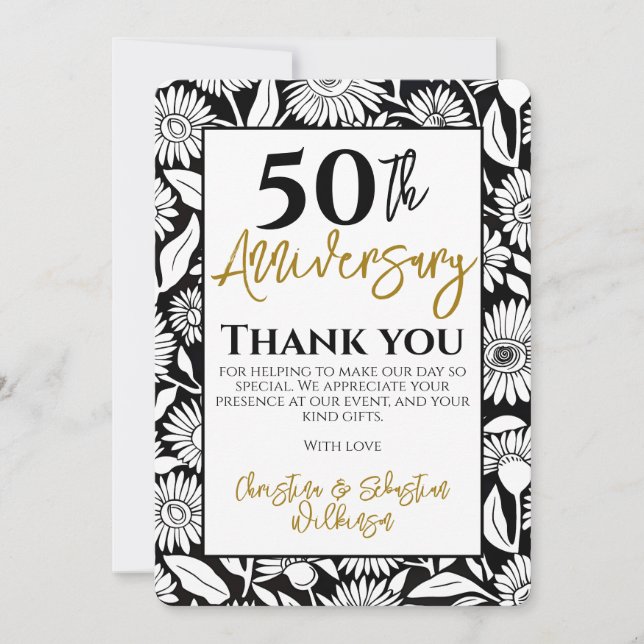 50th Anniversary Thank You Minimal Sunflower  (Front)